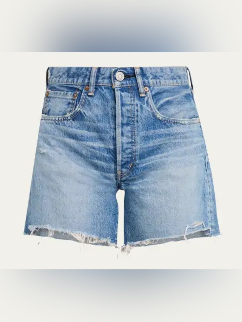 Moussy Vintage Jeans Graterford Denim Japan Button Fly  Long Shorts 26 NWT - Picture 4 of 5